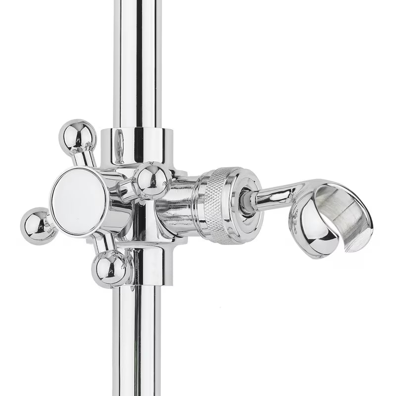 Dušo komplektas Paffoni Ricordi, chromo spalvos, su slankiojančiu laikikliu dušai, retro dizaino.