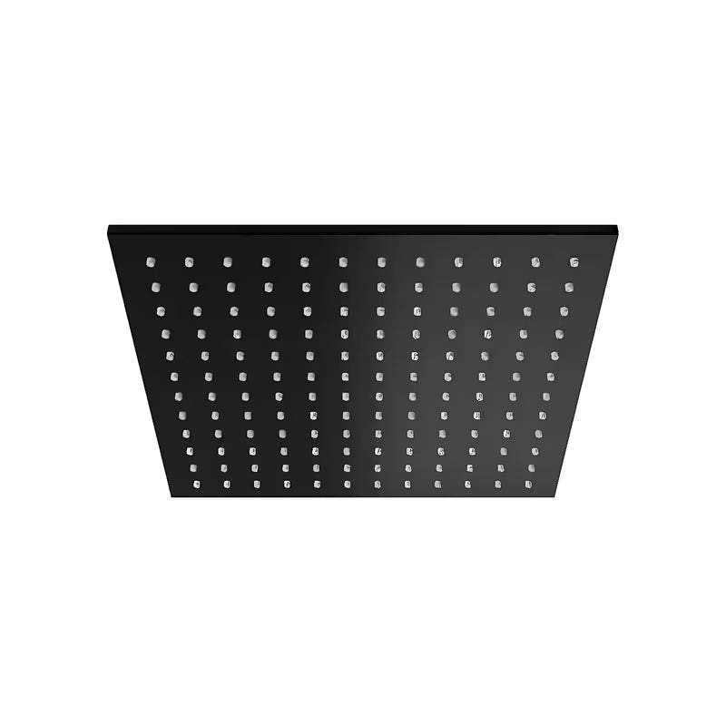 Matinės juodos spalvos viršutinis dušas Paffoni Syncro King 300 x 300 x 8 mm su pasukamu šarnyru ir apsauga nuo kalkių nuosėdų.