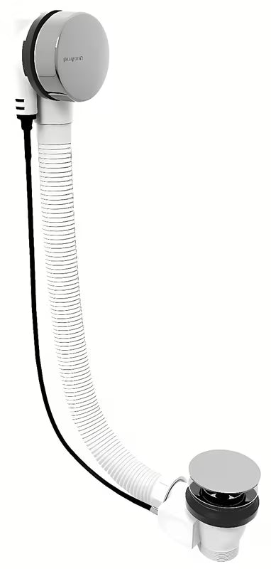 Chromuotas automatinis sifonas voniai Polysan su 600 mm troseliu ir 72 mm kamščiu
