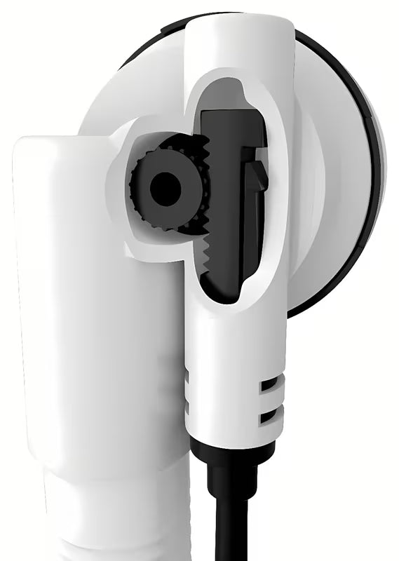 Juodas automatinis sifonas voniai Polysan su trosu 800 mm ir 72 mm kamščiu