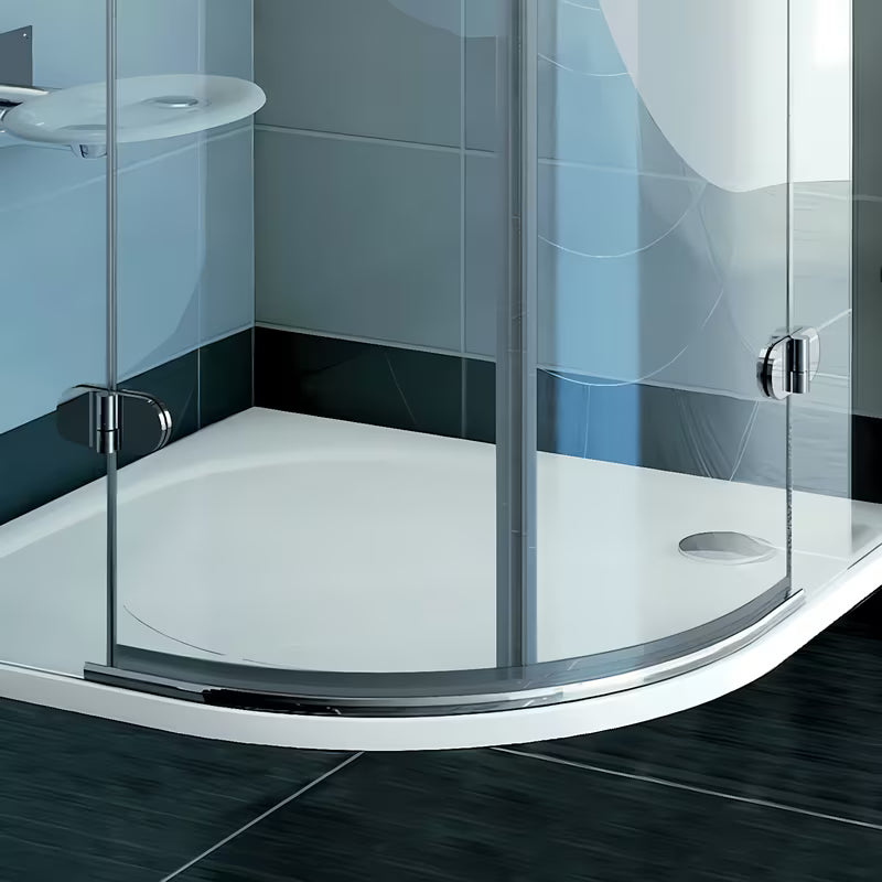 Aliumininis ketvirčio apskritimo vandens nubėgimo profilis KK3 L pro kairysis dušo kabinos Ravak Brilliant ir GlassLine