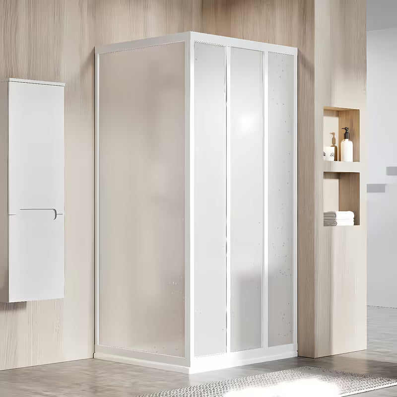 Baltas dušo durys Ravak Supernova 90 cm su stumdomu atidarymu ir nepermatomu Pearl užpildu.