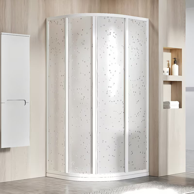 Pusapvalė dušo kabina Ravak Supernova 90x90 cm baltos spalvos su stumdomomis durimis ir Pearl užpildu