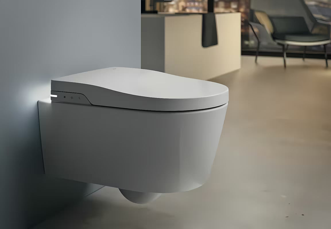 Pakabinamas KLOZETAS Roca Inspira In-Wash su integruota bidė funkcija, baltos spalvos, Rimless.