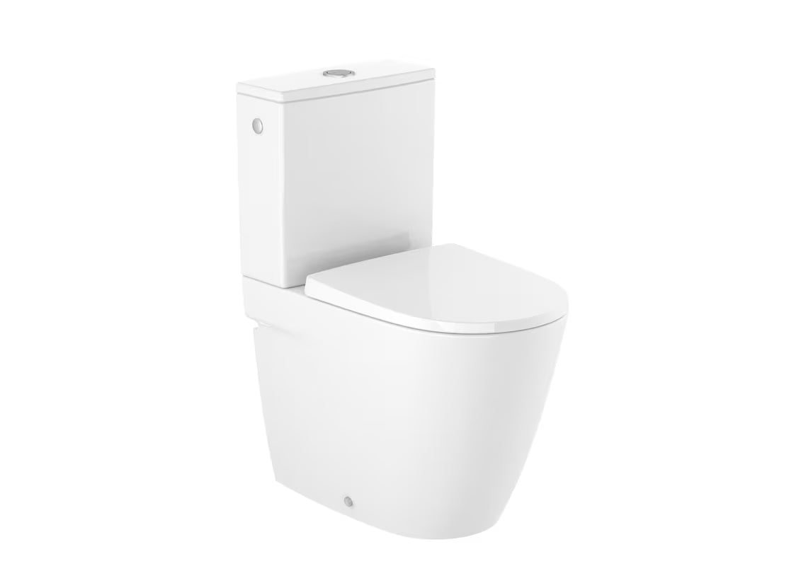 Baltas pastatomas WC kombinuotas Roca Ona rimless , apvalių formų modernaus dizaino