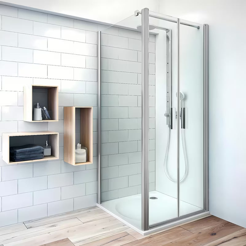 Dušo durų šoninė sienelė Roth Tower Line 90 cm, blizgus chromas, skaidrus stiklas
