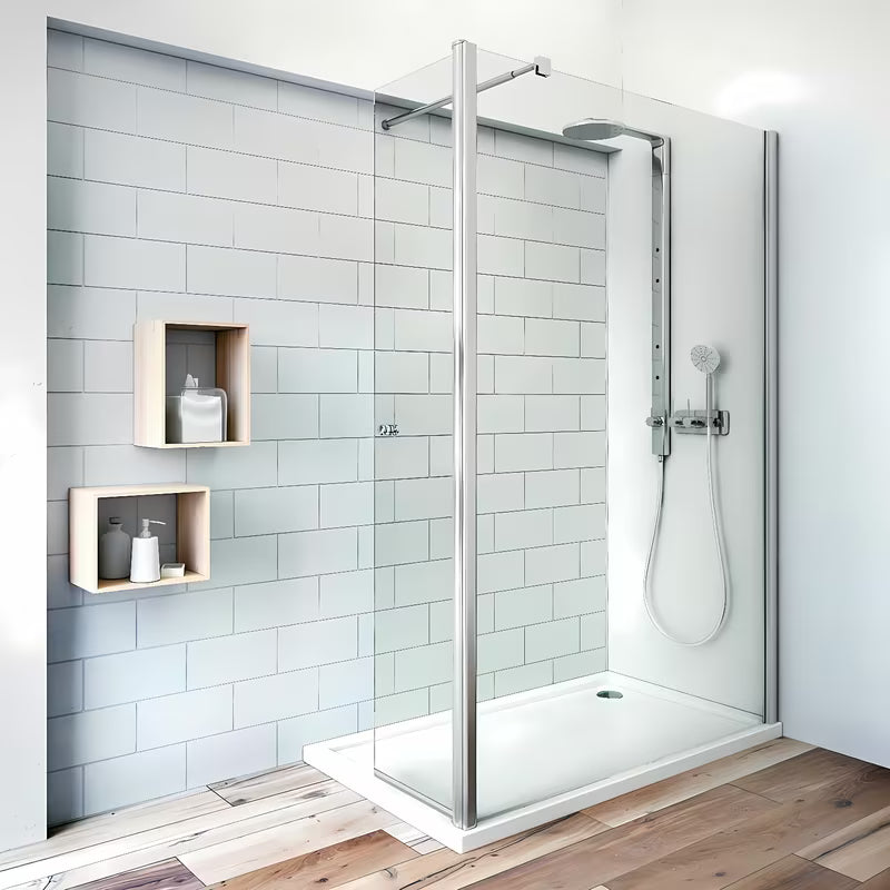 Dušo durų šoninė sienelė Roth Tower Line 120 cm blizgaus chromo spalvos su skaidriu grūdintu stiklu.