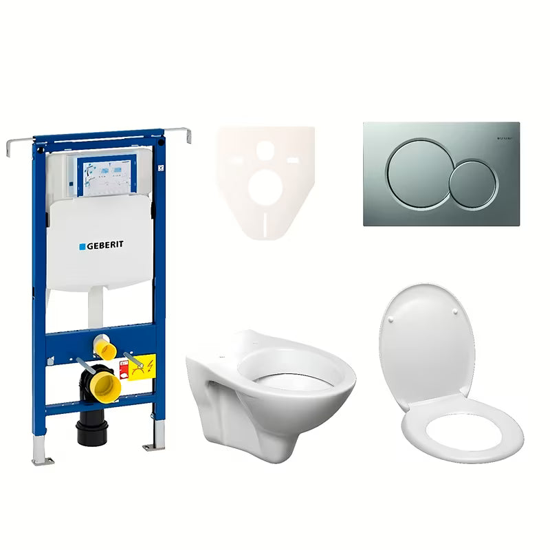 Pakabinami WC komplektas S-Line Pro su moduliu Geberit Duofix, mygtuku Sigma 01 ir KLOZETAS sėdyne