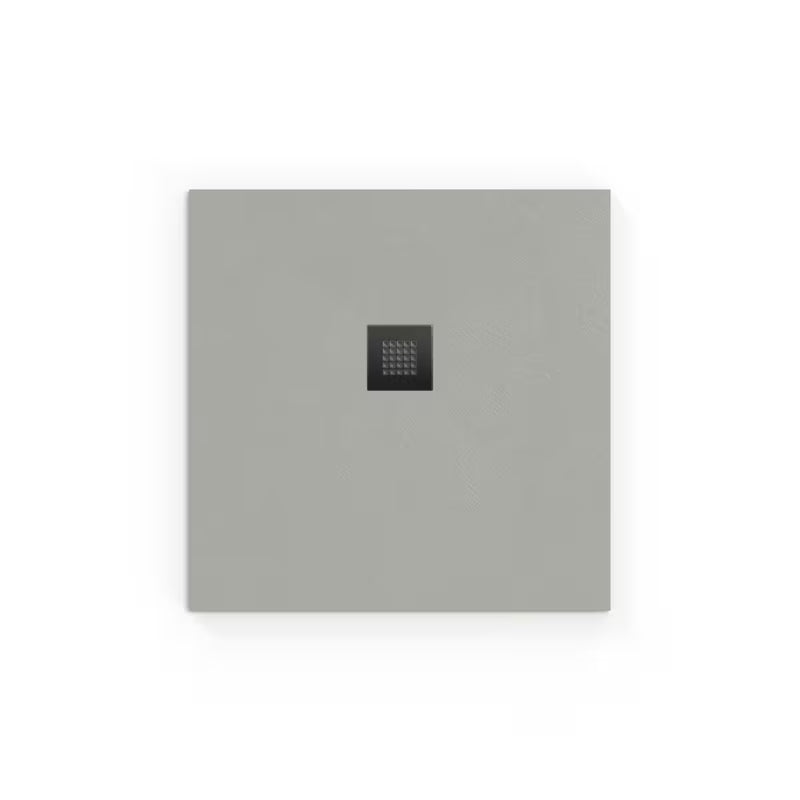 Kvadratinis dušo padėklas SAT Alek 90x90 cm iš lieto marmuro, gris spalvos