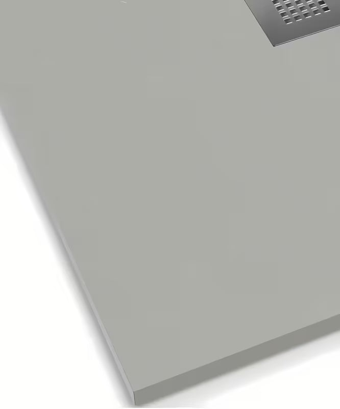 Kvadratinis dušo padėklas SAT Alek 90x90 cm iš lieto marmuro, gris spalvos