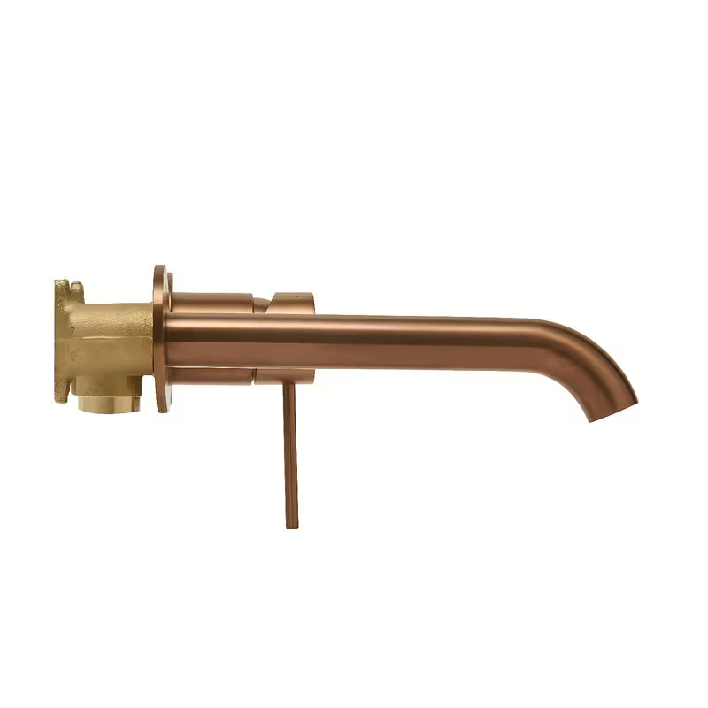 Potinkinė praustuvo maišytuvas SAT Aurum rose gold brushed apdailos, apvalaus dizaino.