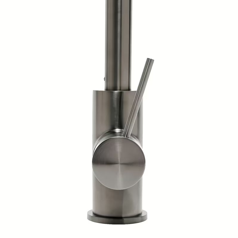 Virtuvinis maišytuvas SAT Aurum su ištraukiamu dušeliu, šlifuoto gun metal apdailos.