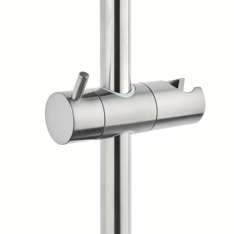 Dušo sistema SAT Aurum su termostatiniu maišytuvu šlifuoto gun metal apdailos, su viršutiniu ir rankiniu dušu.