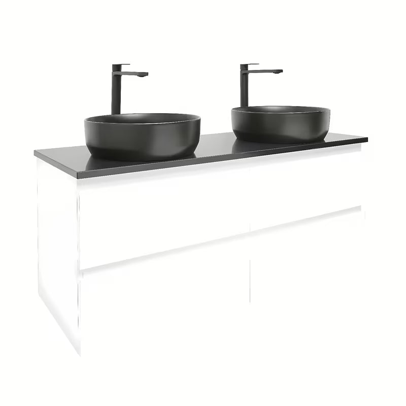 Pakabinama vonios spintelė su praustuvu SAT B-Way baltos blizgios spalvos 119x45x50 cm