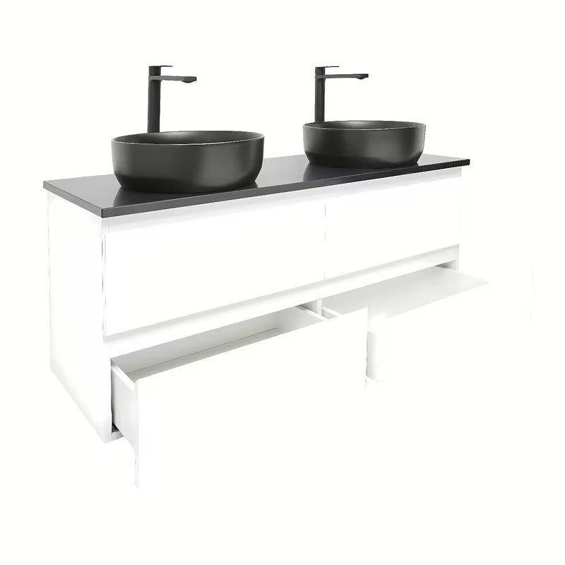 Pakabinama vonios spintelė su praustuvu SAT B-Way baltos blizgios spalvos 119x45x50 cm