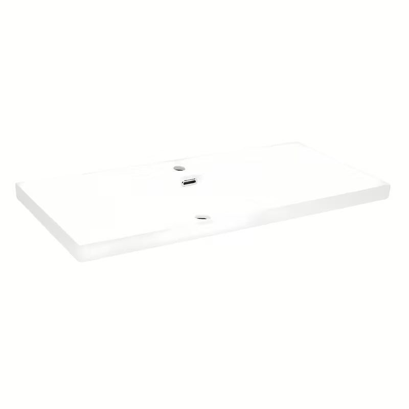Baltas keraminis baldinis praustuvas SAT B-Way 100,5x46,3 cm su anga maišytuvui centre