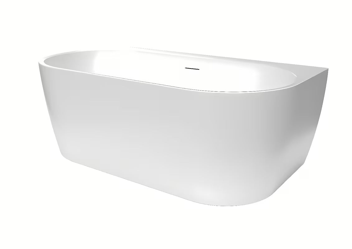 Laisvai pastatomas akrilinė vonia SAT Brevis prie sienos baltos spalvos