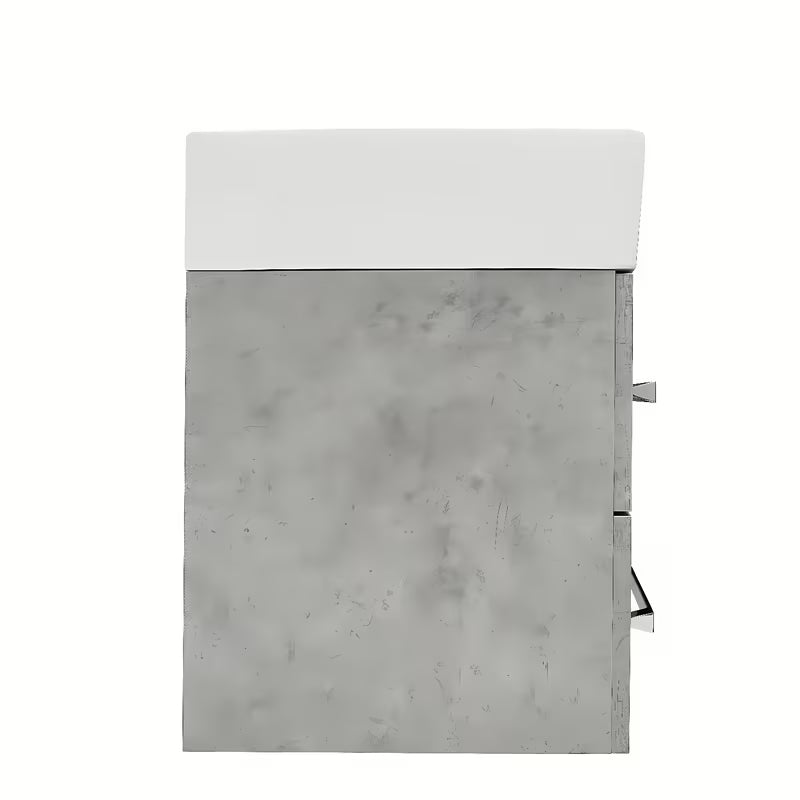 Pakabinama vonios spintelė su keraminiu praustuvu SAT Cube Way 60x46 cm, betono dekoro