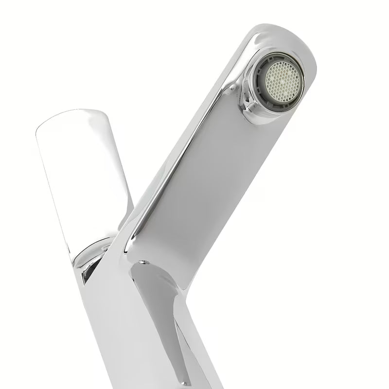 Chromuotas svirtinis stovintis praustuvo maišytuvas SAT Feel be praustuvo dugno vožtuvas su vandens taupymo aeratoriumi