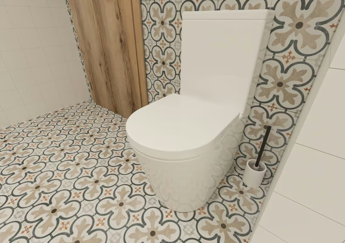 Balta keraminė WC šepetys SAT Feel, pastatoma