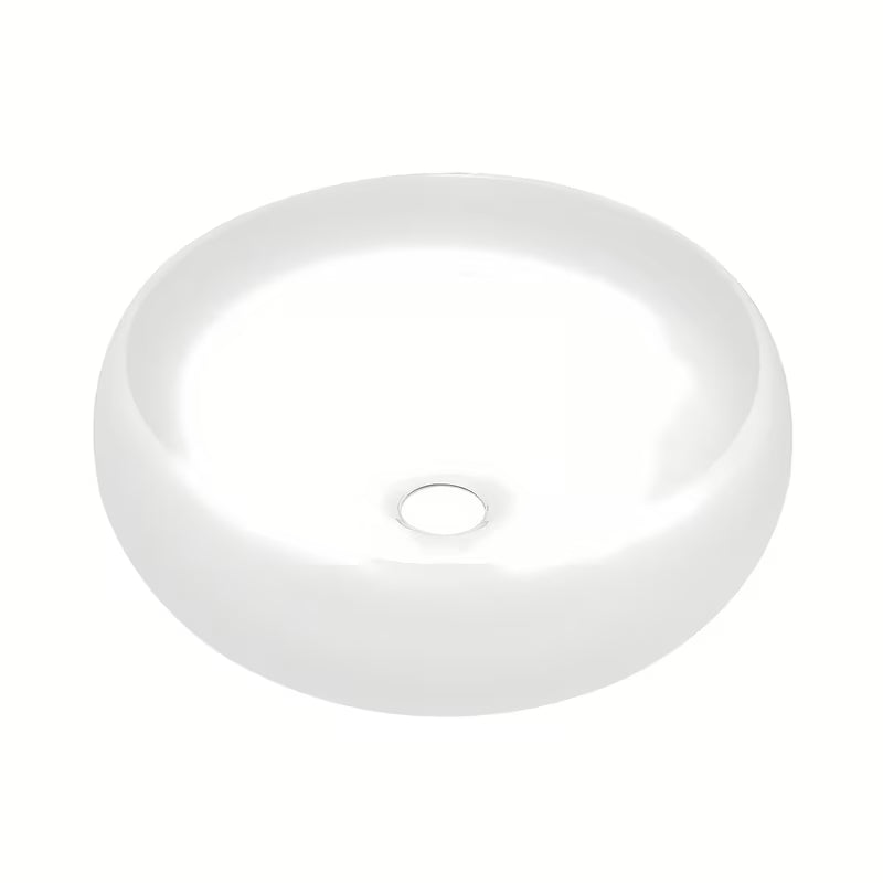 Baltas apvalus keraminis pastatomas ant stalviršio praustuvas SAT Feel, 36 cm skersmens