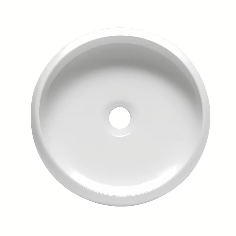 Baltas apvalus keraminis pastatomas ant stalviršio praustuvas SAT Feel, 36 cm skersmens
