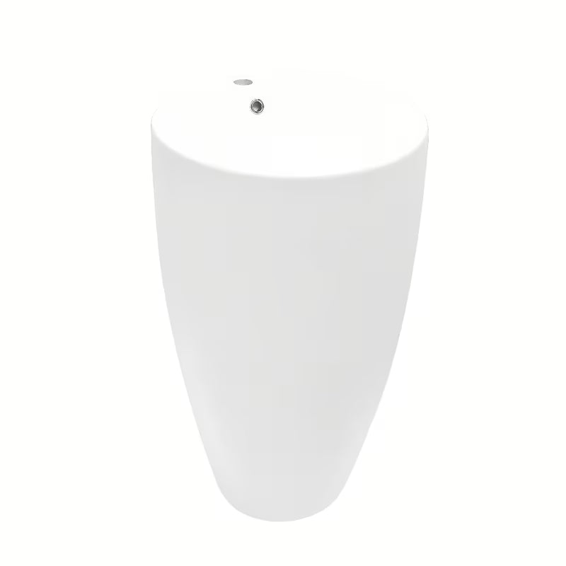 Laisvai pastatomas keraminis praustuvas SAT Fusion baltos spalvos, 50 cm skersmens