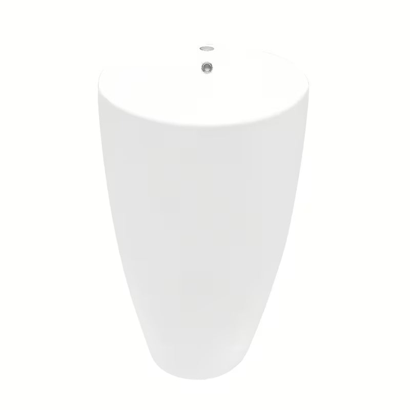 Laisvai pastatomas keraminis praustuvas SAT Fusion baltos spalvos, 50 cm skersmens