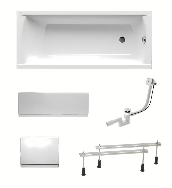 Stačiakampė akrilinė vonia SAT Fusion 170x70 cm baltos spalvos su universalia kaire ir dešine orientacija.