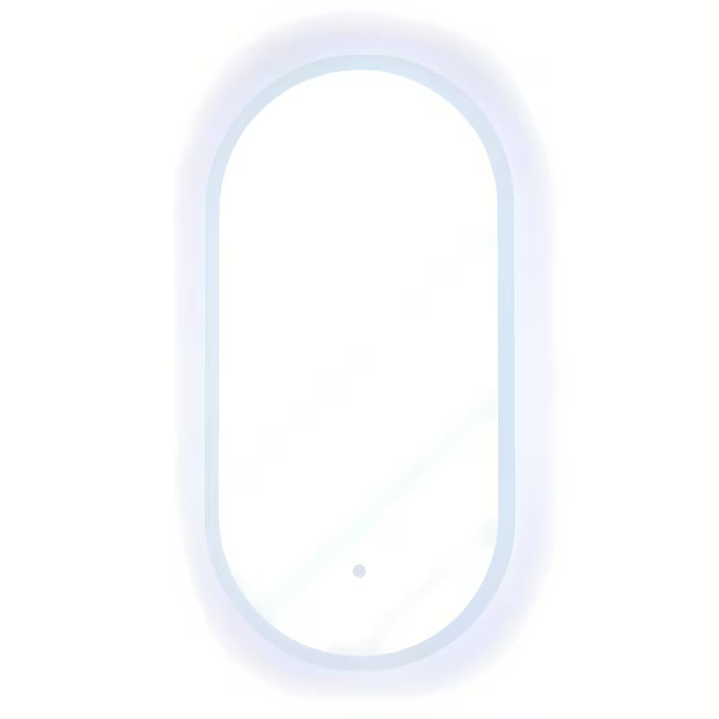 Ovalus LED veidrodis SAT Fusion 54x94 cm su apšviestu skaidriu rėmu ir jutikliniu valdymu