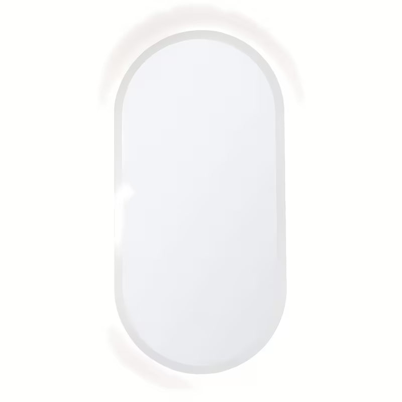 Ovalus LED veidrodis SAT Fusion 54x94 cm su apšviestu skaidriu rėmu ir jutikliniu valdymu