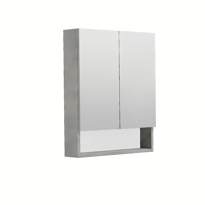 Pakabinama veidrodinė spintelė SAT Cube Way 60x72x14 cm betono dekoro su lentynėlėmis