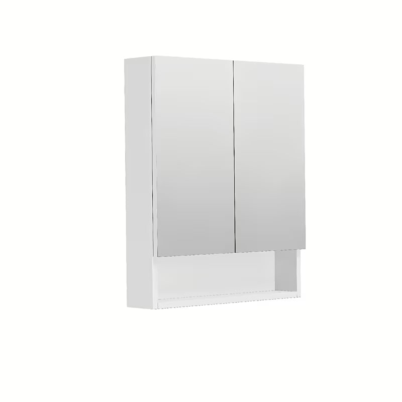 Pakabinama veidrodinė spintelė SAT Cube Way 60x72x14 cm baltos blizgios spalvos su veidrodinėmis durelėmis