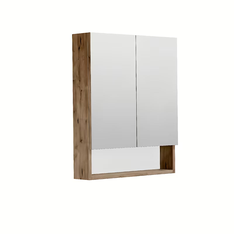 Pakabinama veidrodinė spintelė SAT Cube Way 60x72x14 cm ąžuolo wellington dekoro su veidrodžiu ir lentynėlėmis