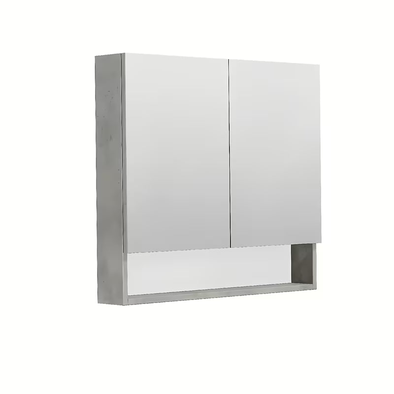 Veidrodinė spintelė SAT Cubeway 80x14x72 cm betono dekoro su veidrodinėmis durelėmis