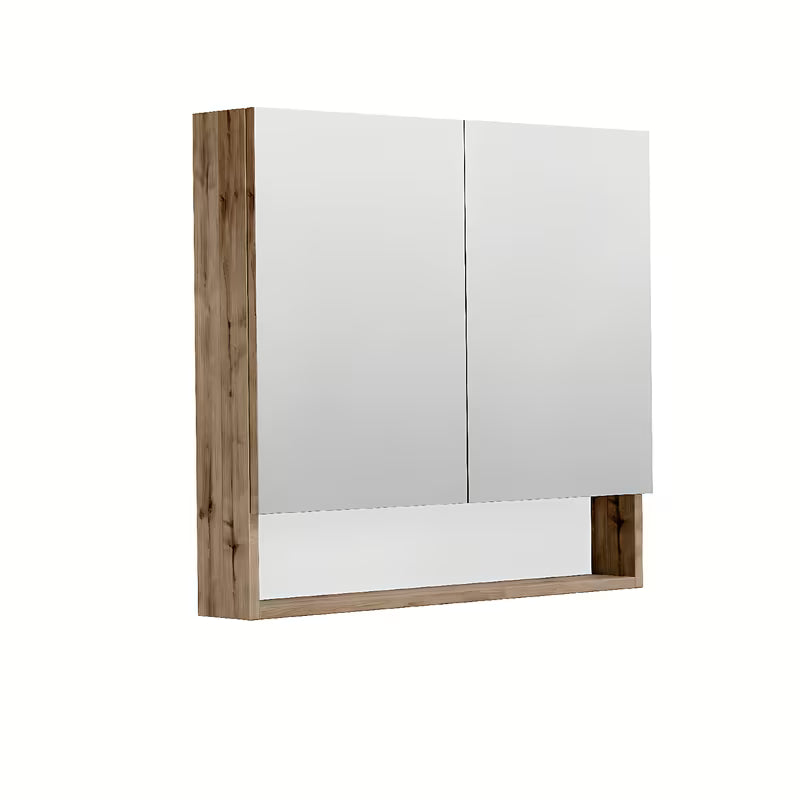 Veidrodinė spintelė SAT Cubeway 80x14x72 cm ąžuolo Wellington dekoro su vidinėmis lentynėlėmis