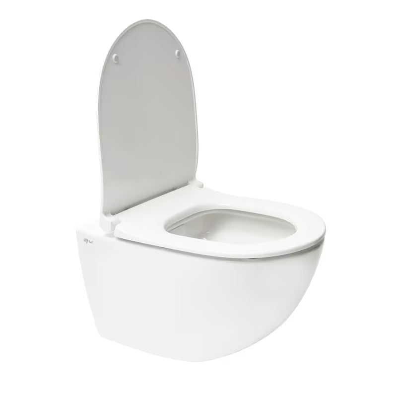 Pakabinami WC komplektas SAT Infinitio su bakeliu Geberit Duofix ir nuleidimo mygtuku Delta