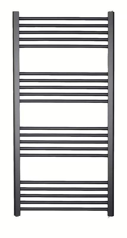 Kombinuotas rankšluosčių džiovintuvas SAT KD 120x60 cm, juodos matinės spalvos, pro vandens ir elektriniam šildymui.