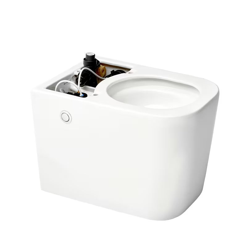 Pastatomas WC SAT optimflush baltos spalvos su integruotu bakeliu ir šoniniu pneumatiniu nuleidimo mygtuku.
