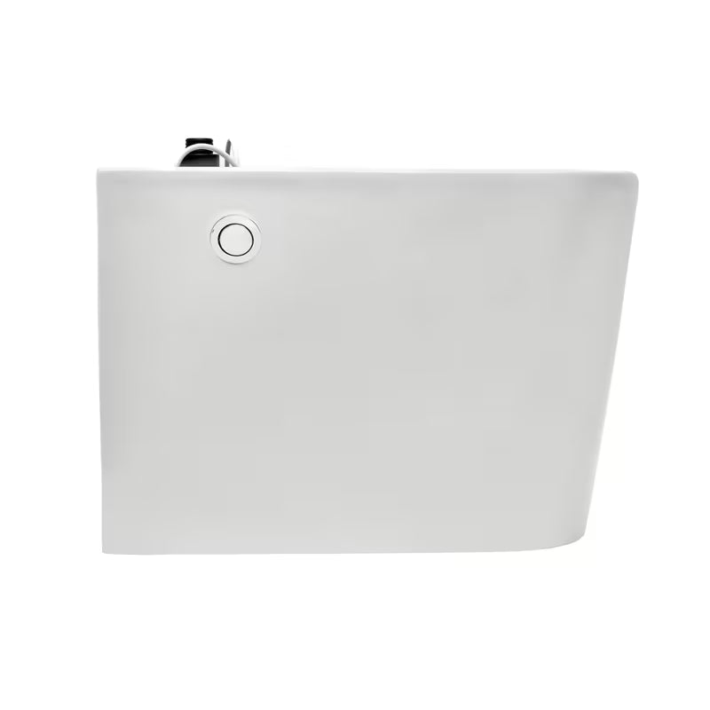 Pastatomas WC SAT optimflush baltos spalvos su integruotu bakeliu ir šoniniu pneumatiniu nuleidimo mygtuku.