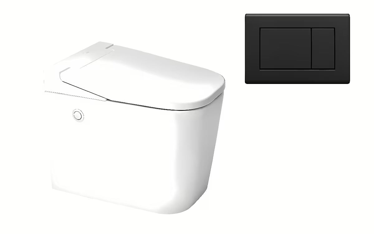Pastatomas WC SAT optimflush baltos spalvos su bakeliu ir sieniniu nuleidimo mygtuku.