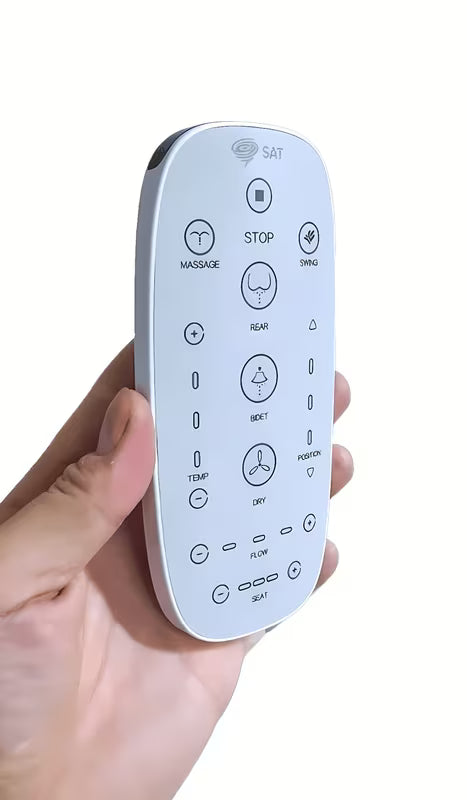 Baltas atsarginis nuotolinio valdymo pultelis pro bidė dangčiui SATB094, pagamintas iš patvaraus plastiko.