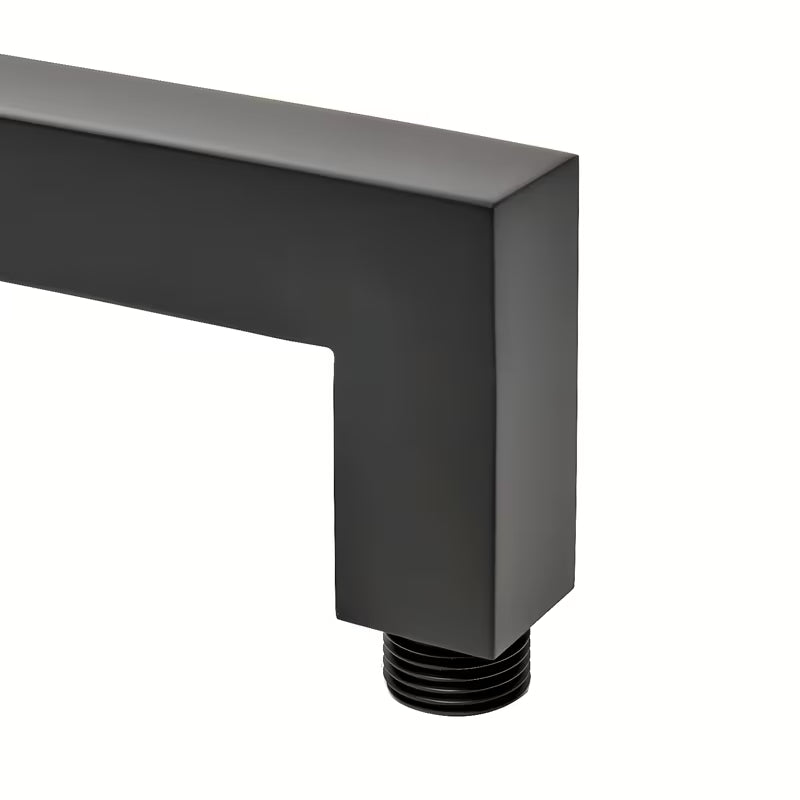 Juodas metalinis dušo galvos alkūnė SAT B-Way, 40 cm ilgio, pro moderniam vonios kambariui