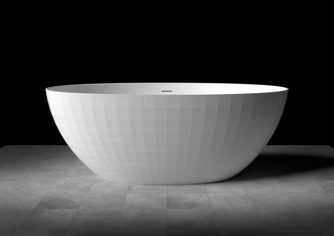 Laisvai pastatoma vonia SAT iš lieto marmuro, 167x83 cm, kairinis ir dešininis variantas.