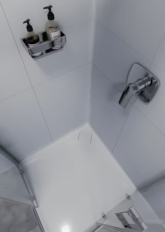 Chromuotas vonios kambario lentynėlė SAT Chrome iš masyvaus žalvario su SAT logotipu