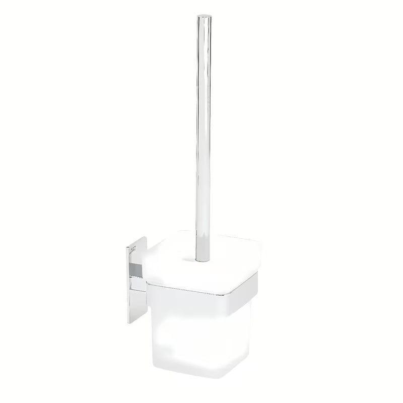 Chromo spalvos nerūdijančio plieno WC šepetys SAT pro, klijuojamas, be gręžimo