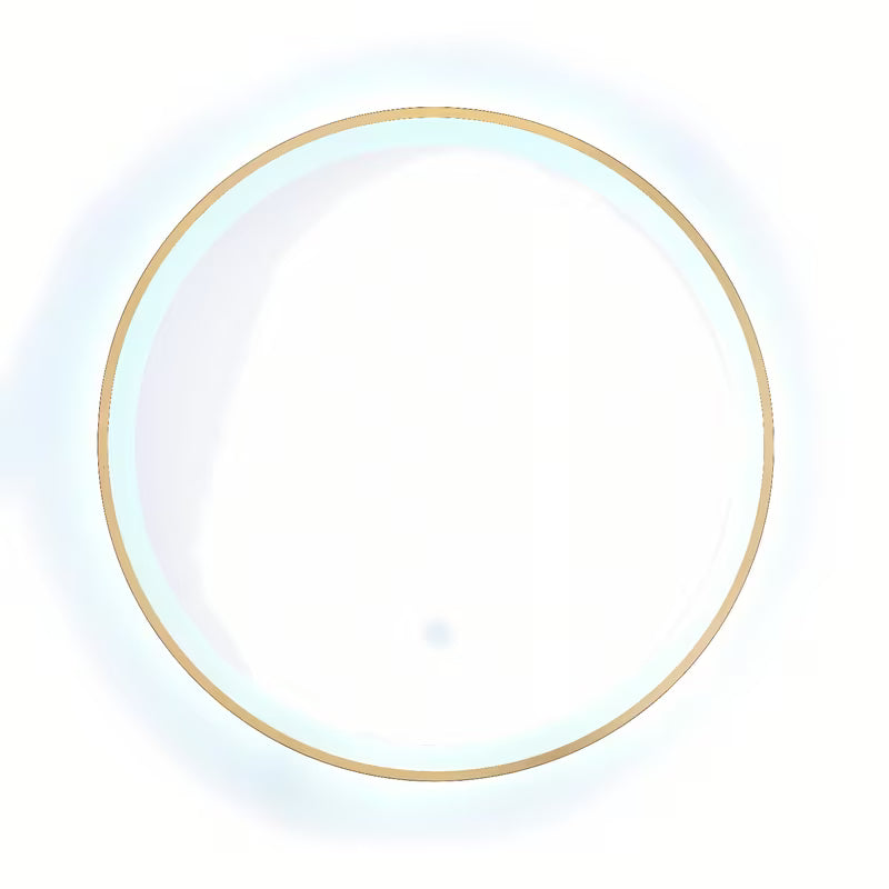 Apvalus LED veidrodis SAT aukso spalvos, 60 cm skersmens, su jutikliu ir su IP44 apsaugos klase.