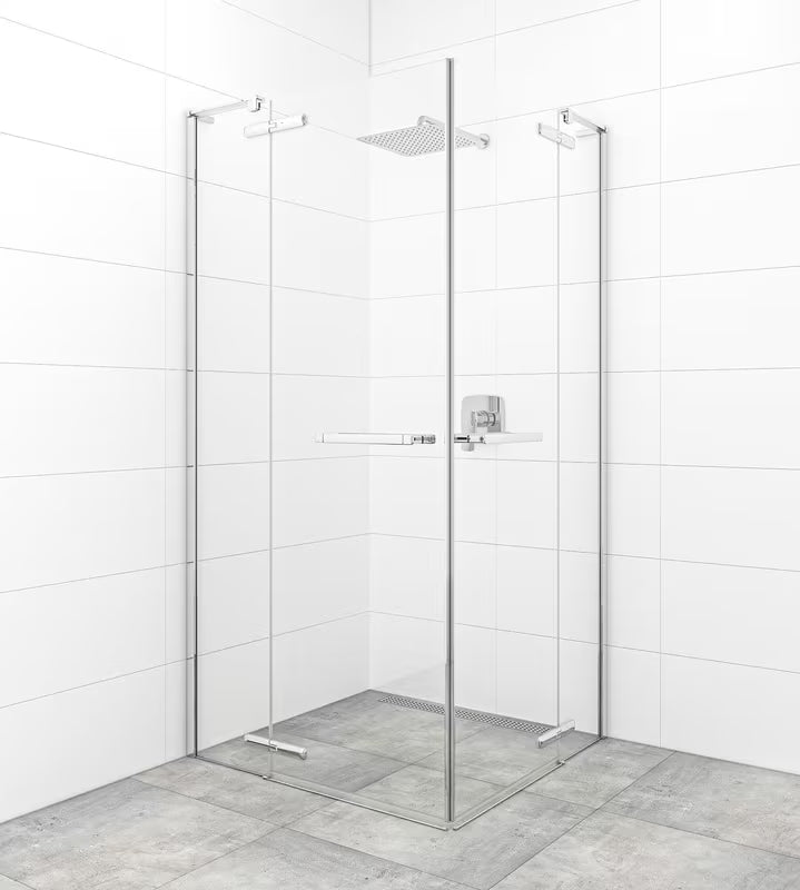 Varstomos dušo durys SAT TGD New 90 cm, chrome apdailos, su skaidriu grūdintu stiklu