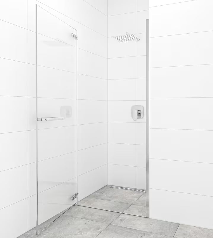 Varstomos dušo durys SAT Tgd New 100 cm, chromo spalvos, su skaidriu grūdintu stiklu ir Easyclean danga.