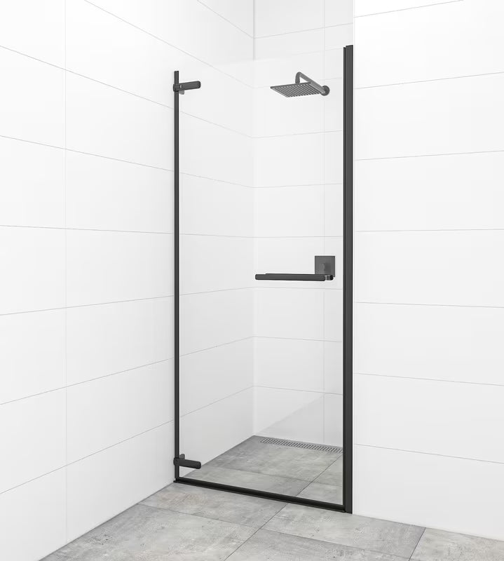 Varstomos dušo durys SAT TGD New 100 cm, juodos matinės spalvos, su skaidriu stiklu ir Easyclean danga.